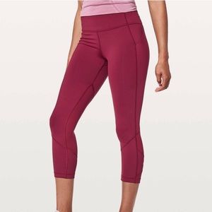 Lululemon Pace Rival Crop 22”, Ruby Wine, 6